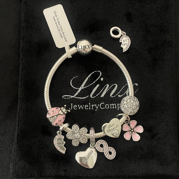 Linx Jewelry Linx Bracelet With Pink Best Friends Themed Charms